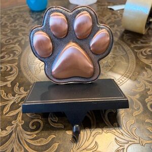 Bronze Dog paw Christmas stocking holder